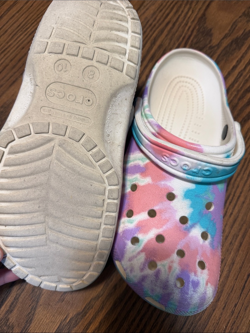 Crocs Tie-Dye Clog - Pink, Purple & Blue - Picture 2 of 2